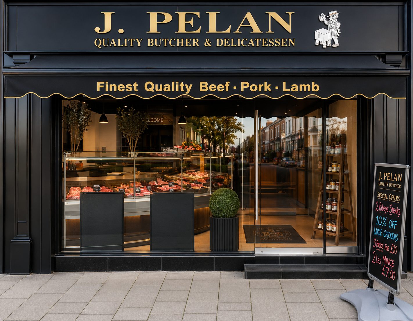 Inside J Pelan & Son butcher shop
